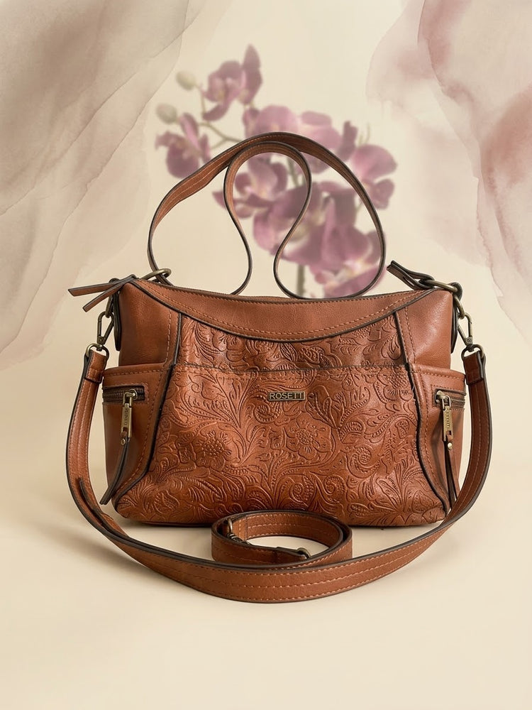 Brown leather handbag for ladies