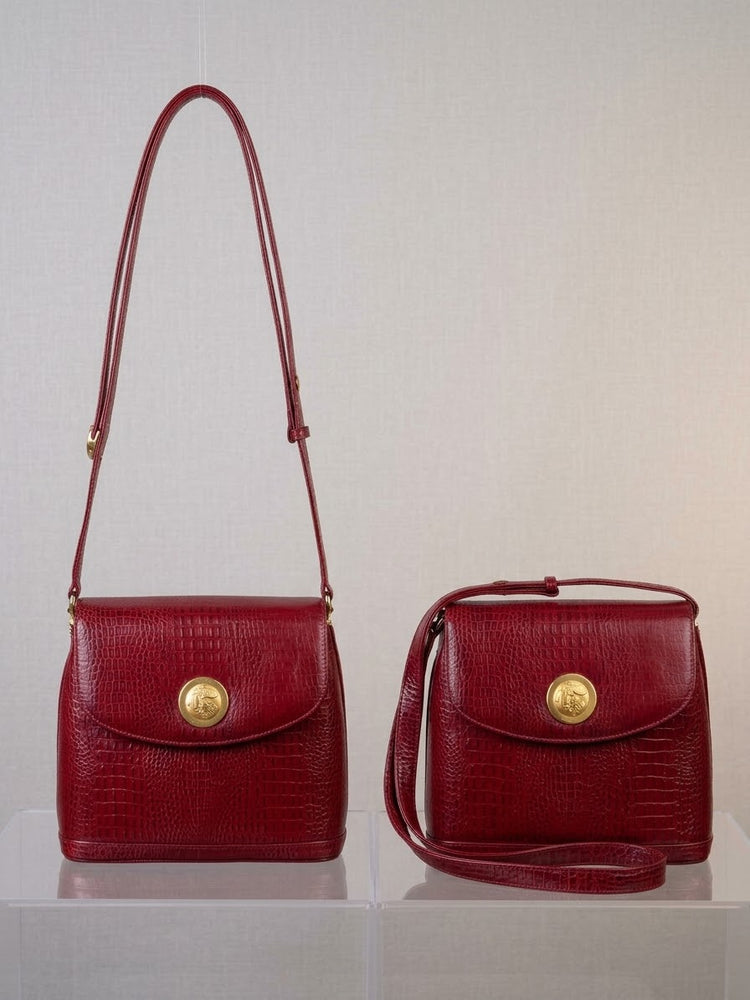 Crimson Flap Handbag