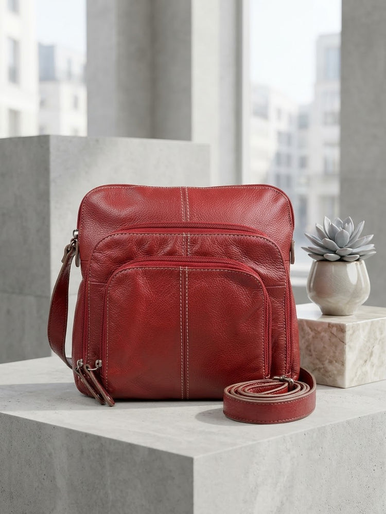 Red Leather hand bag 2 (Copy)