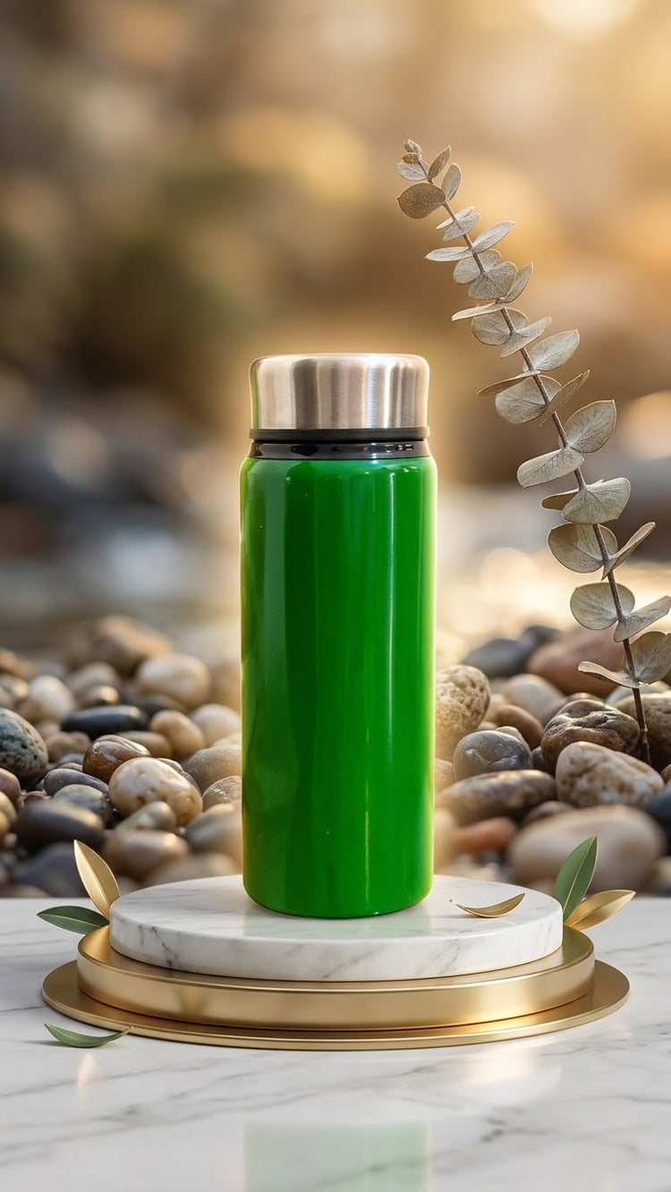 Green water bottle
