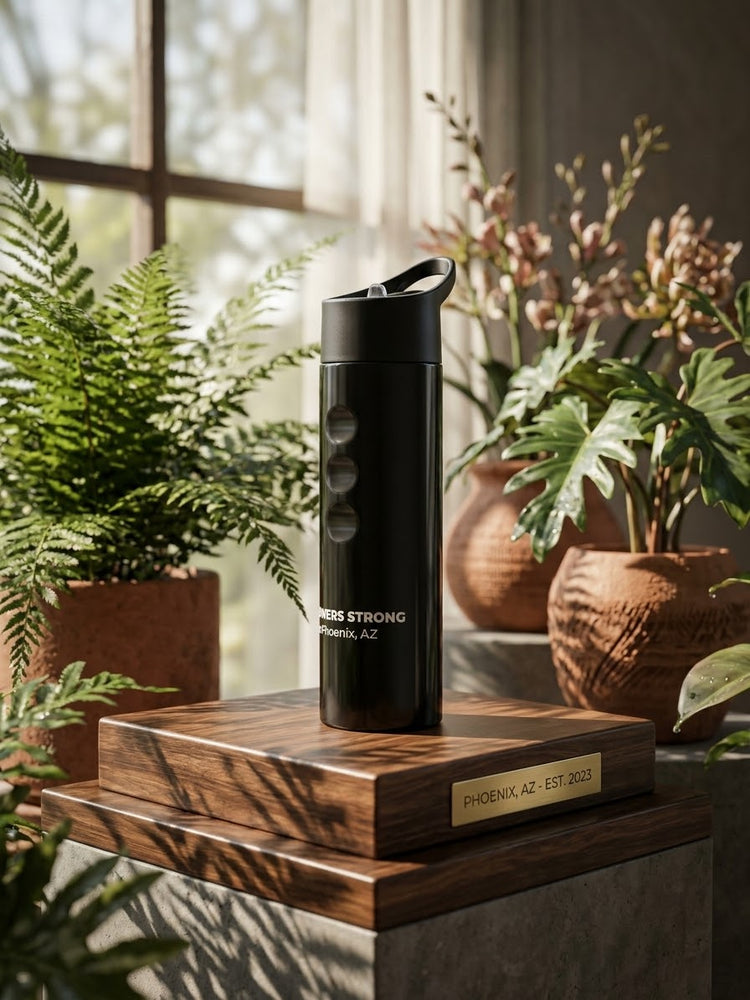 Black water bottle