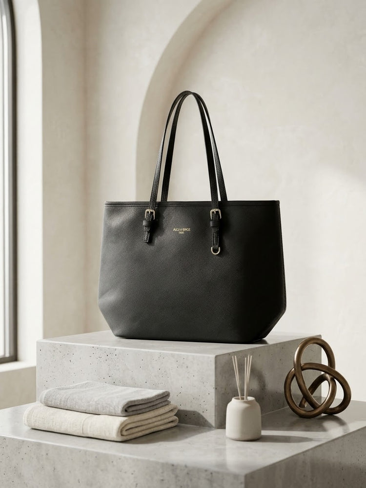 Black leather handbag 4