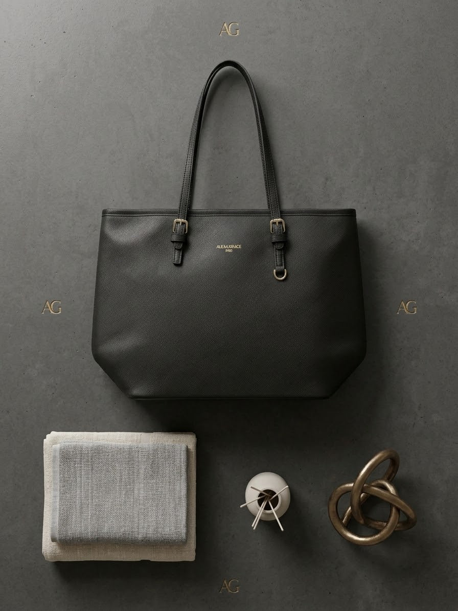 Black leather handbag 4