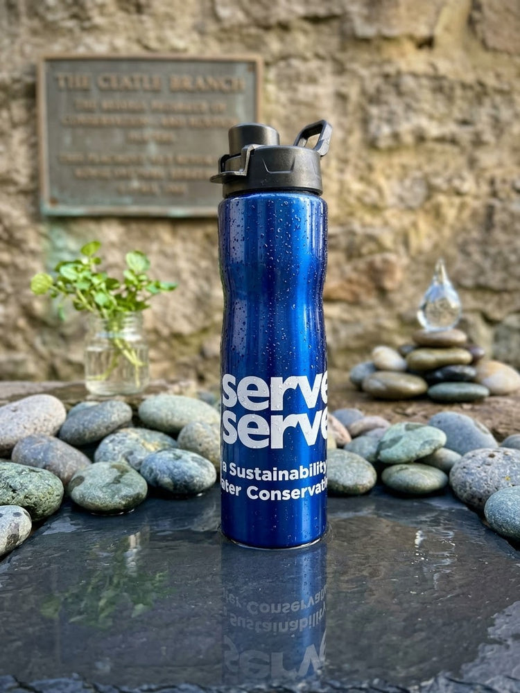 Blue steel water bottle