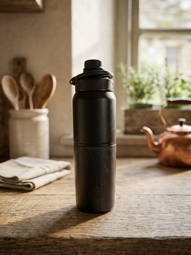 Black water bottle