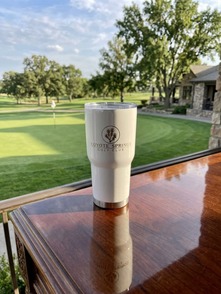 white tumbler cup