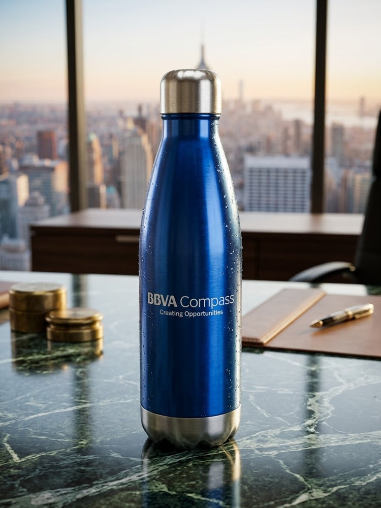Blue steel water bottle