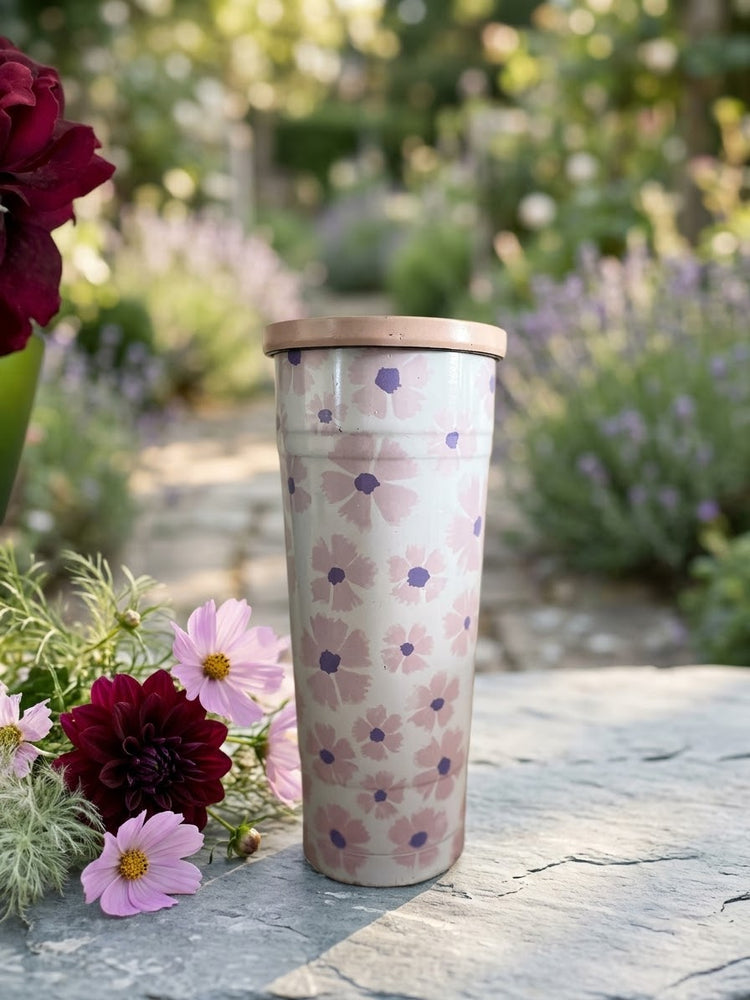 Floral long coffee cup