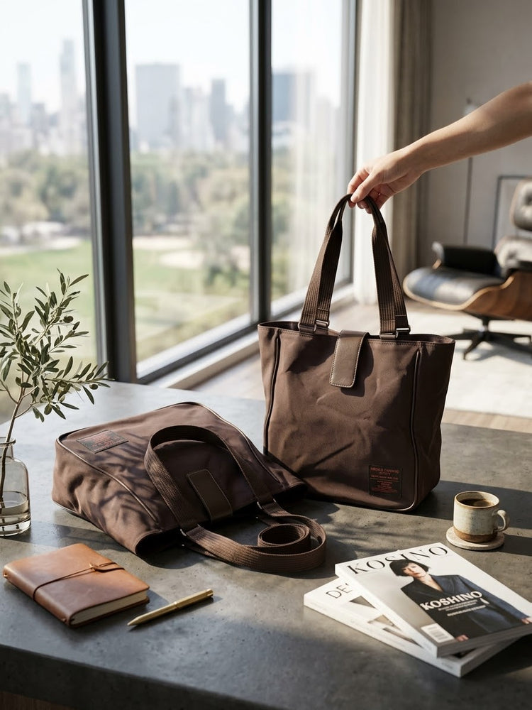 Brown suede handbag